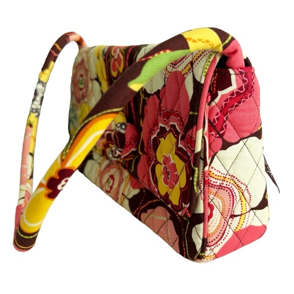 Vera Bradley NWOT KNOT JUST A CLUTCH Purse 12" Handle brown floral quilted boho - Picture 7 of 11